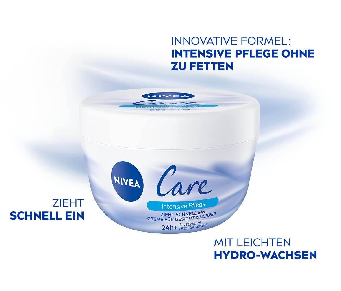 NIVEA Care Creme, Schnell Einziehende Creme Für Gesicht Und Körper, Feuchtigkeitsspendende NIVEA Creme Für Ein Zartes Und Glattes Hautgefühl (200 Ml)