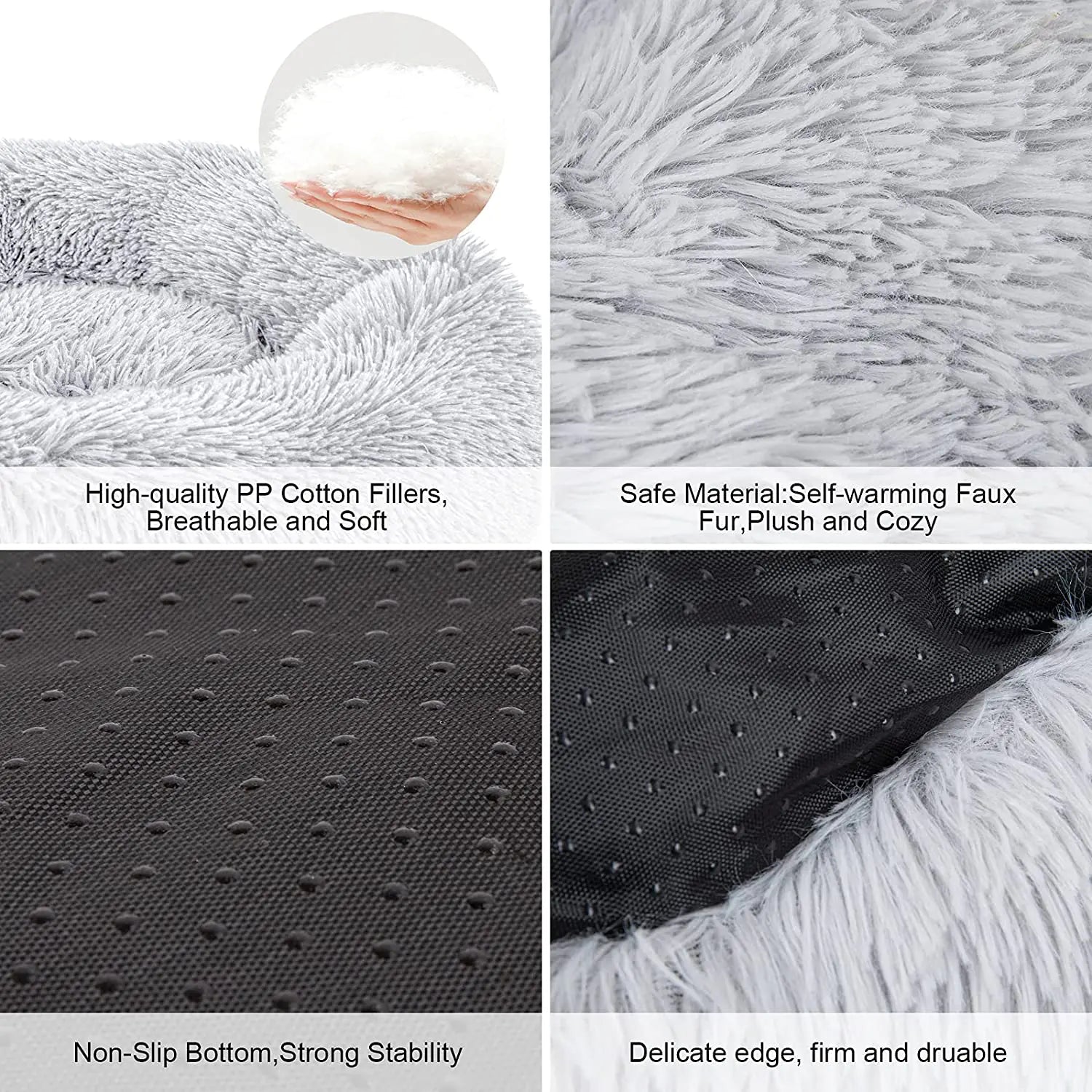 Flauschiges Haustierbett | Beruhigendes Kuschelbett für Hunde & Katzen