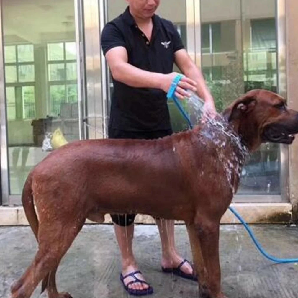 Haustier Dusch- und Massagebürste | 2-in-1 Pflege für Hunde &amp; Katzen