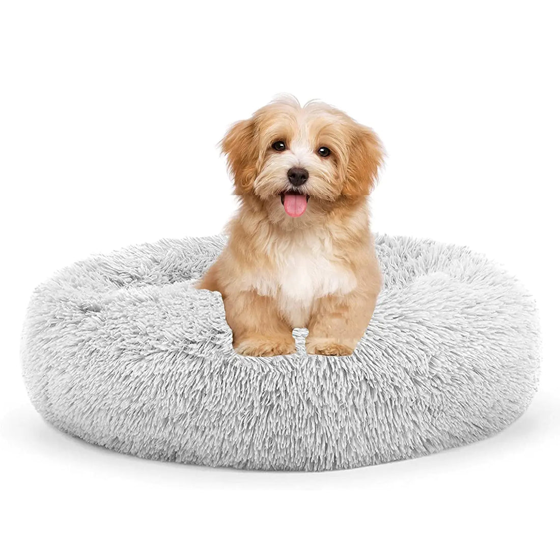 Flauschiges Haustierbett | Beruhigendes Kuschelbett für Hunde &amp; Katzen