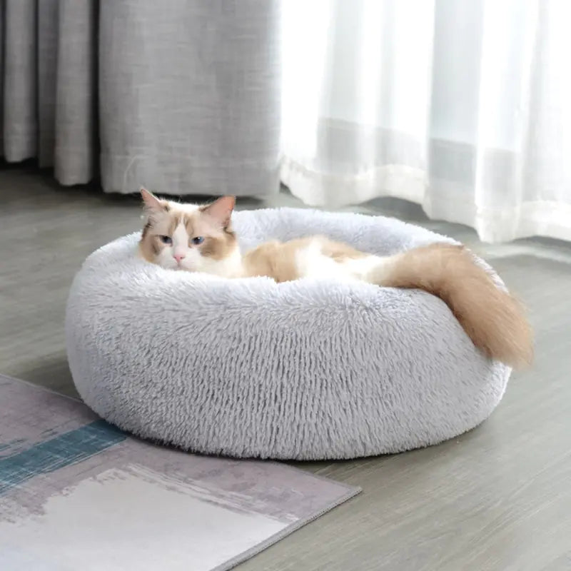 Flauschiges Haustierbett | Beruhigendes Kuschelbett für Hunde & Katzen