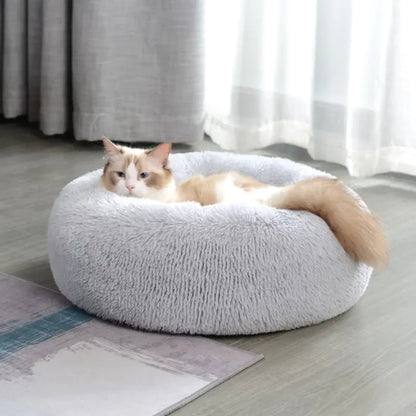 Flauschiges Haustierbett | Beruhigendes Kuschelbett für Hunde &amp; Katzen